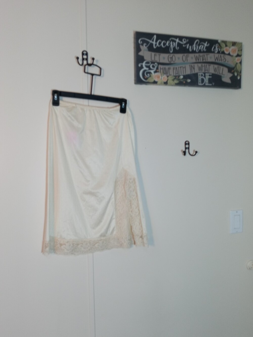 Sexy Fortune cream Colored Medium half Slip With A Gorgeous side Slit